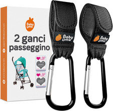 Ganci per Passeggino Porta Borse - Ganci Passeggino Universali, Antiscivolo, Fin