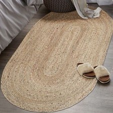 Tappeto iuta ovale beige