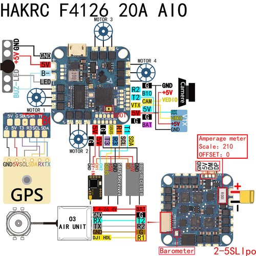 Ricambi drone hakrc f4126 - 2-4s,