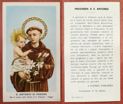 Santino holy card antonio - santino,