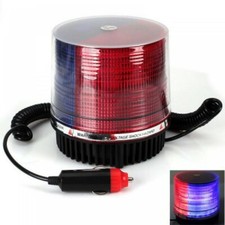 LAMPEGGIANTE ROSSO BLU PER AUTO VEICOLI STROBO 12V  MAGNETI PRESA ACCENDI SIGARI