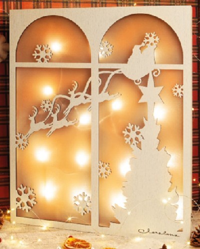 Quadro legno con led - , babbo