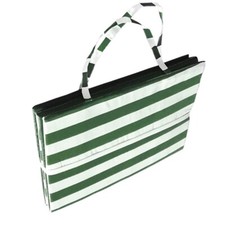 Stuoia Campeggio Spiaggia 50x160 Pieghevole Cuscino Borsa - Verde e Bianco 488