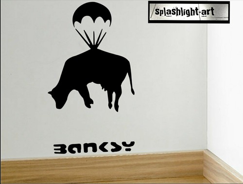 Banksy mucca con paracadute - banksy,