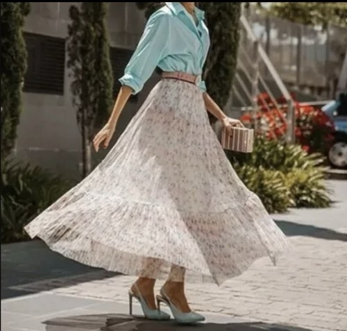 Maxi gonna zara ecrù - zara,