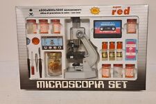Microscopio Giocattolo Super Red Ingrandimenti 200x600x1200 Vintage