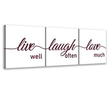 Set 3 Quadri su tela "Live