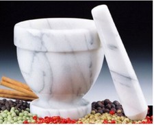 MARBLE MORTAR WITH PESTLE