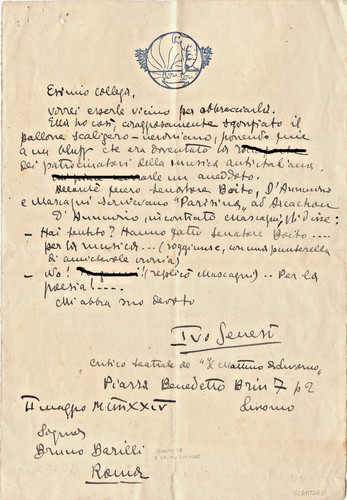Ivo senesi lettera - ivo, autografa