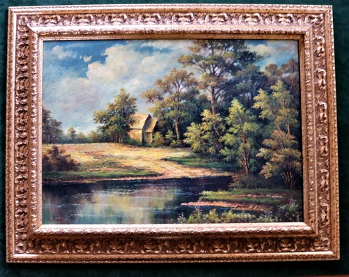 Dipinto paesaggio con lo - "paesaggio,
