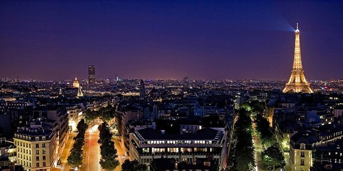 Quadro veduta parigi notte - quadro,