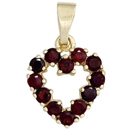 Ciondolo cuore con granato - cuore,