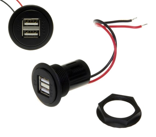 Auto doppio usb 2x2 5a - 5v, 2x2,5a