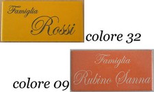 Targa nome incisa su