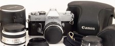CANON FT QL 35mm SLR CAMERA WITH LENS KIT