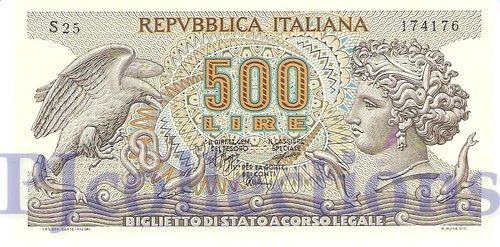 Italia italy 500 lire 1970 - italia,