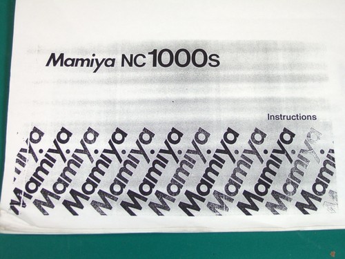 Mamiya 1000s owner manual - nc-1000s, owner's