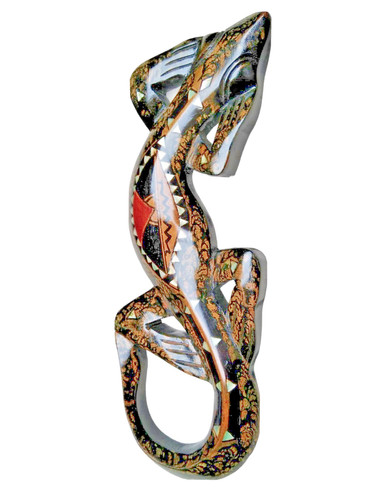 Geko scultura legno - geko, in