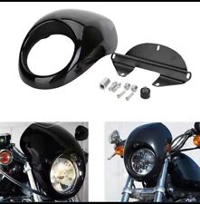 Cupolino piastra Harley Davidson Dyna Sportster 883 1200 Street Nero Lucido