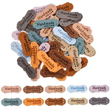 60pcs Etichette Handmade Pu