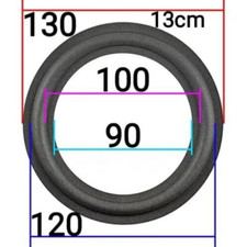 Sospensione Woofer 130mm in FOAM Bordo Surround casse riconatura 13cm (no gomma)