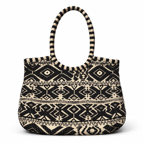Borsa tote boho tessuto - , nero