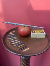 Antique Novelty Chinese c1880 Hand Engraved Silver Long Dip Pen Very Rare