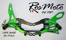 PEDANE ARRETRATE REARSETS KAWASAKI ZX-10R 2006-2015 VERDE-NERO GREEN-BLACK