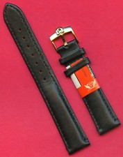 Originale Nero pelle Vitello Cervin Cinturino 18mm 19mm O 20mm & Omega Oro