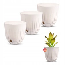 3 vasi da fiori in plastica