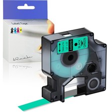 1PK 45019 Nastro per etichette nero su verde per DYMO D1 LabelManager 100 300 1/2" 