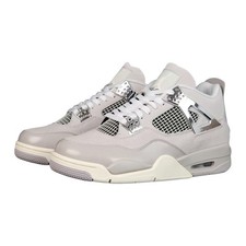 ​Unisex Scarpe da Ginnastica Uomo Retro AJ.4-jorden-Sport Sneaker Grayish silver