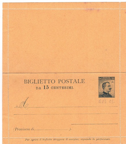 B13 regno biglietto postale - b13,