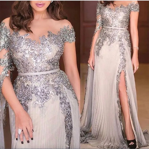 Long sleeved ball gown with - long,