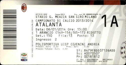 Biglietto stadio milan - stadio, vs