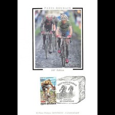 CM soie - 100e course cycliste Paris Roubaix - 13/4/02 Compiègne