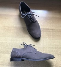 Scarpe Classiche Stringate Derby da Uomo Pelle Scamosciata Testa di Moro Kiomi