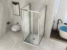 Box Doccia Angolare 3 Lati: 1 Porta Scorrevole Laterale Reversibile e 2 Fissi in