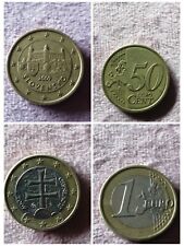2 Monete rare per collezionisti da 1 euro e 50 centesimi slovensko 2009. 