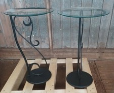 Comodino tondo in ferro forgiato e battuto a mano con colore e misure a scelta