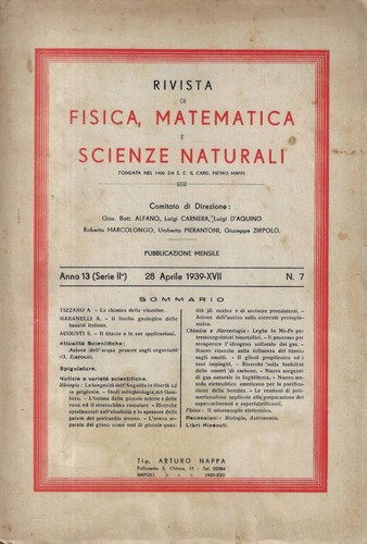 Rivista fisica matematica - di, fisica,