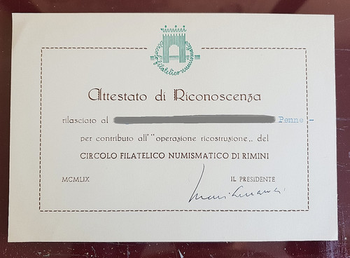 Attestato riconoscenza circolo - attestato,