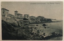 CARTOLINA LIVORNO ANTIGNANO VIA AMERIGO VESPUCCI TOSCANA PANORAMA PAESAGGISTICA