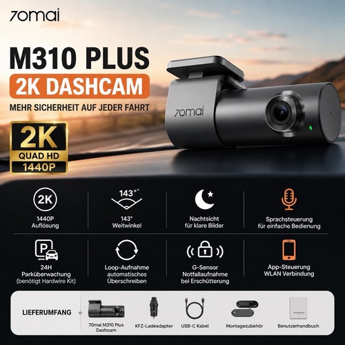 70mai dashcam telecamera - 2k,
