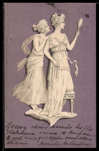Cartolina antica scultura in - cartolina, antica,