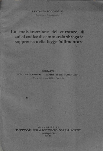 Malversazione del curatore - malversazione,