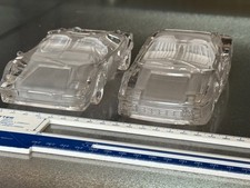 2x Vintage Hofbauer Crystal LAMBORGHINI COUNTACH & FERRARI TESTAROSSA w/ Chips*