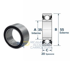 CUSCINETTO 55x35x20 MM