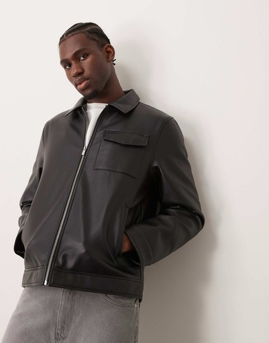 Giacca ecopelle nera - , look