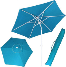 Ombrellone Da Mare Spiaggia Giardino Con Palo in Acciaio Reclinabile Rivestiment